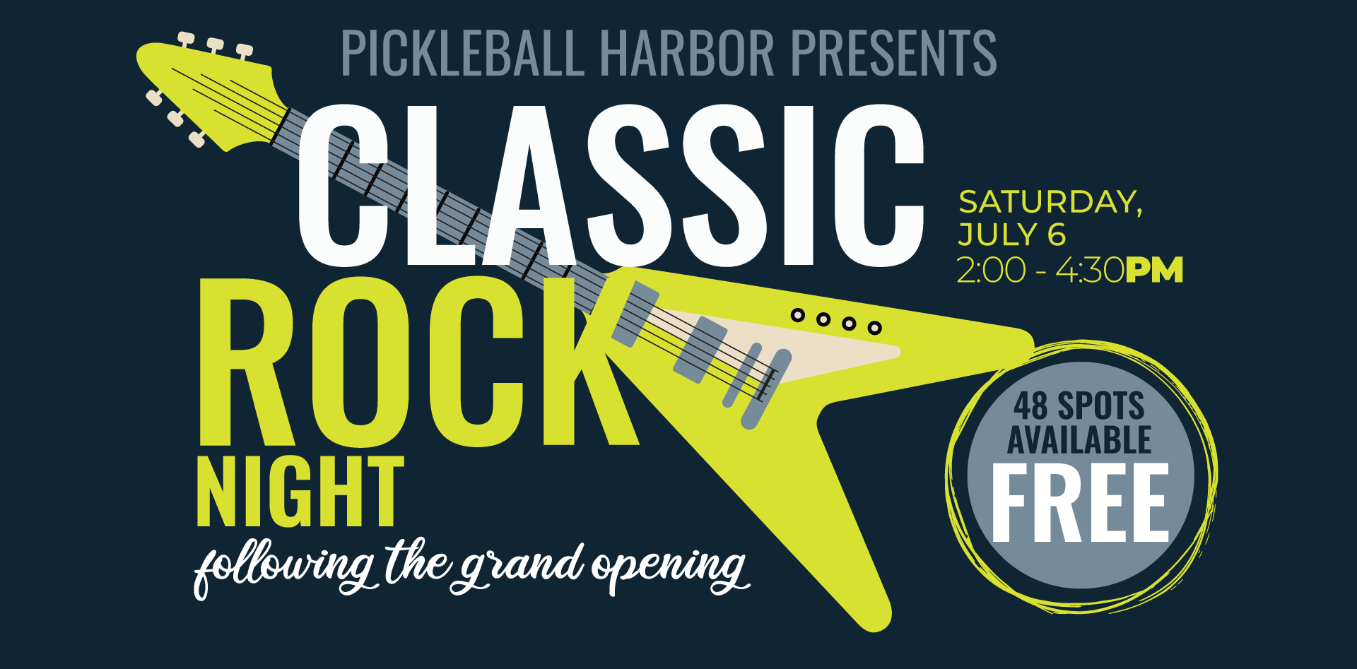 Pickleball Harbor Grand Opening Classic Rock Night WEB